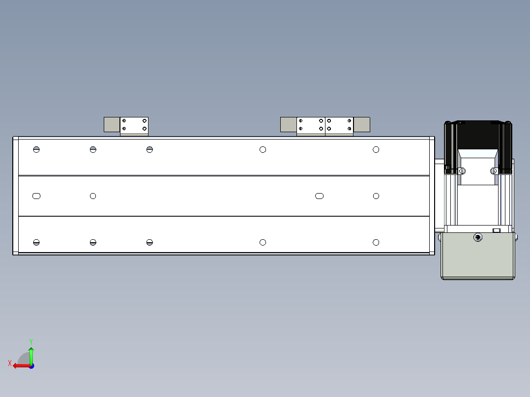 同步带滑台-半封闭B10H-L45-S150-LD-P40-D3后视图