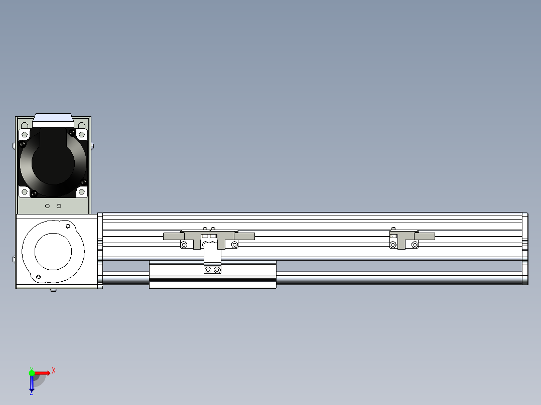 同步带滑台-半封闭B10H-L45-S150-LD-P40-D3俯视图