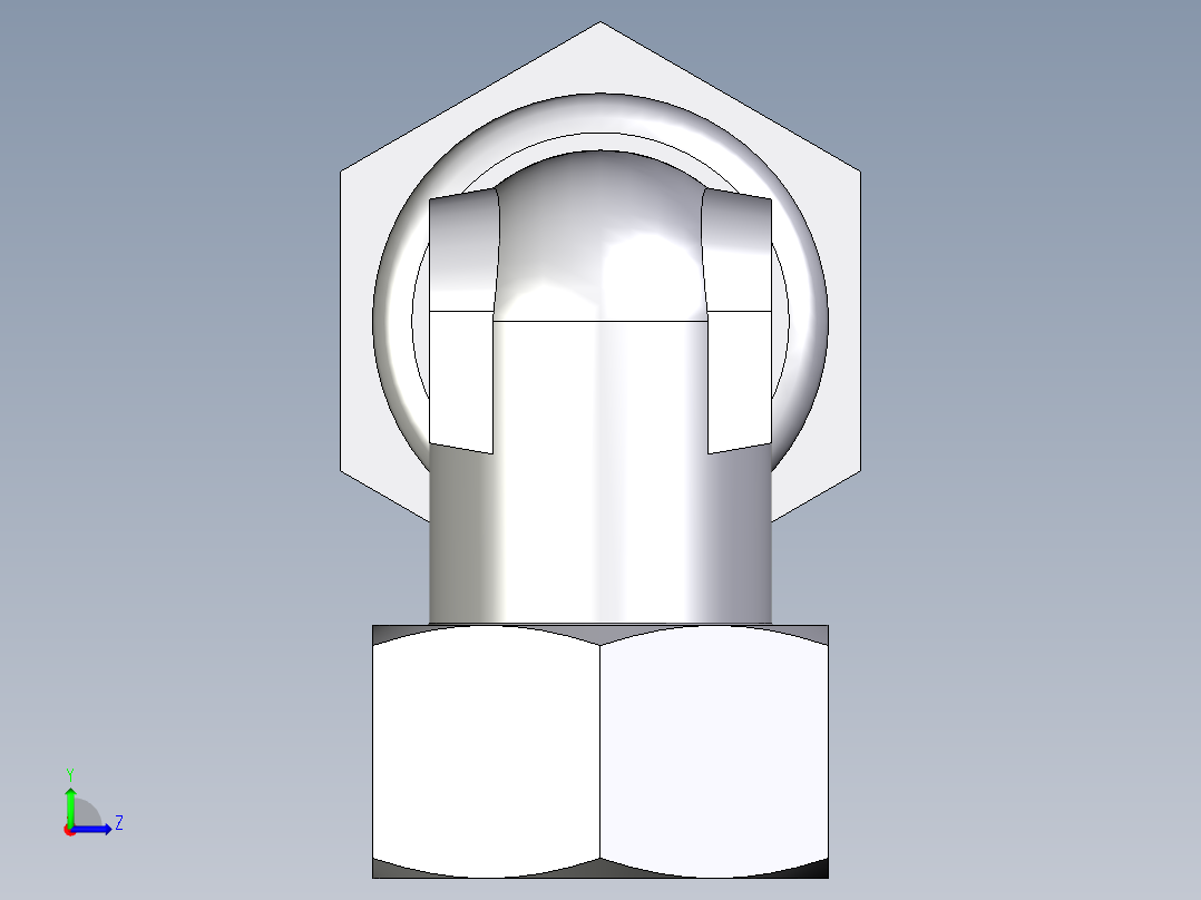 卡套式工业通用硬管接头EO_Bulkhead_elbow_WSV22ZLCF左视图