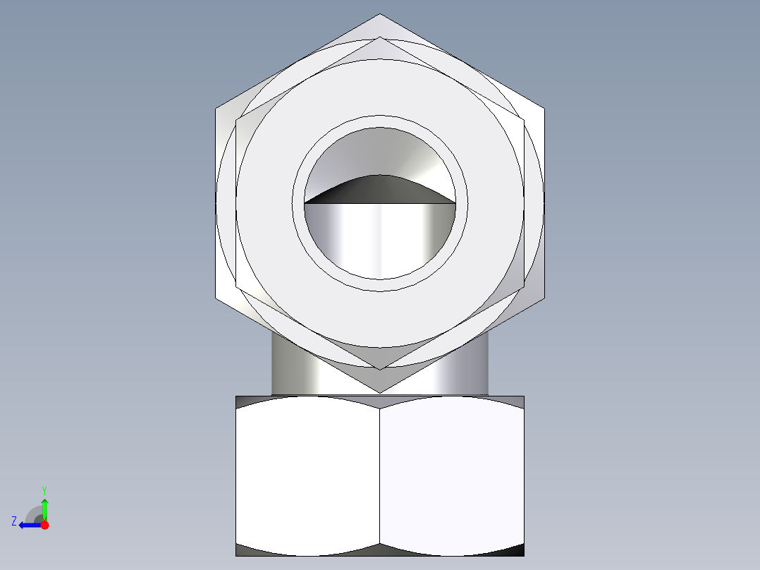 卡套式工业通用硬管接头EO_Bulkhead_elbow_WSV22ZLCF右视图