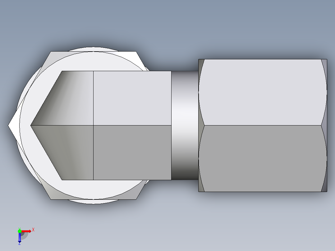 卡套式工业通用硬管接头EO_Adjustable_Locknut_elbow_WEE06ZSRCF俯视图
