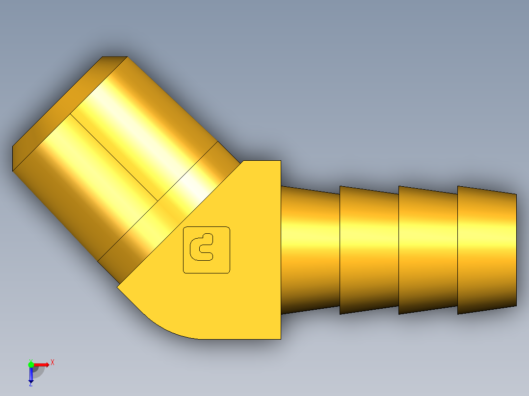 倒齿式工业管接头Hose Barb 45Deg Elbow to Male Pipe 139HB-6-4俯视图