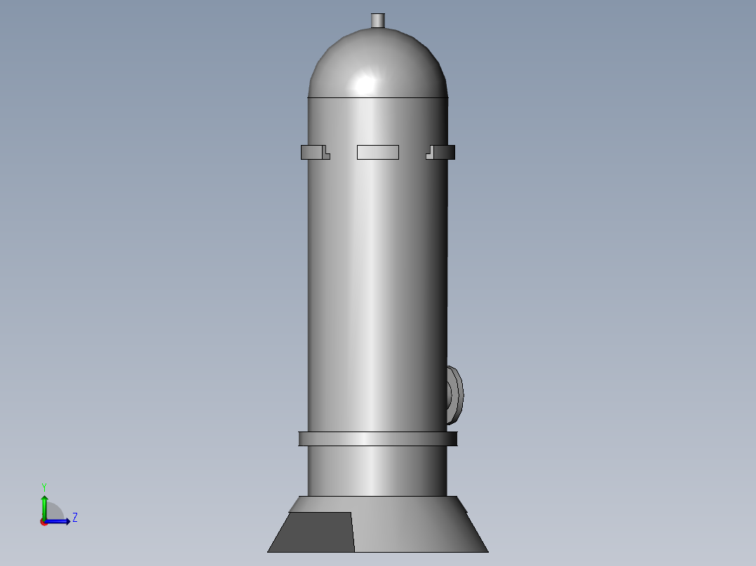 用于污水处理的精馏塔装置左视图