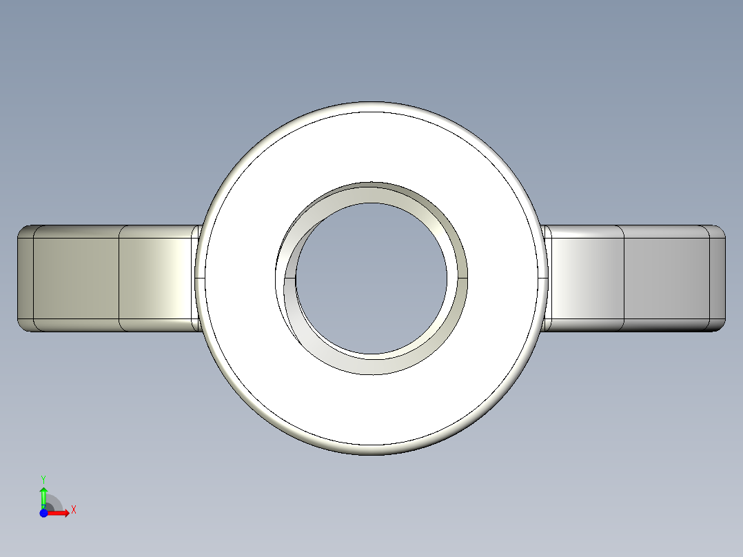 WING NUT 3-8in-16 Thread size 11-16in Base Diameter.IGS前视图