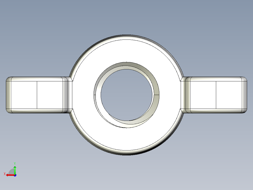 WING NUT 3-8in-16 Thread size 11-16in Base Diameter.IGS后视图