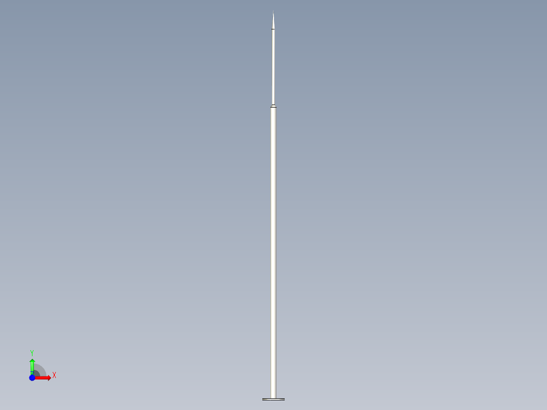 塔顶避雷针前视图