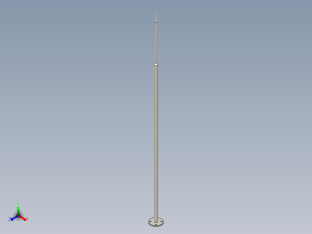 塔顶避雷针正等轴测图