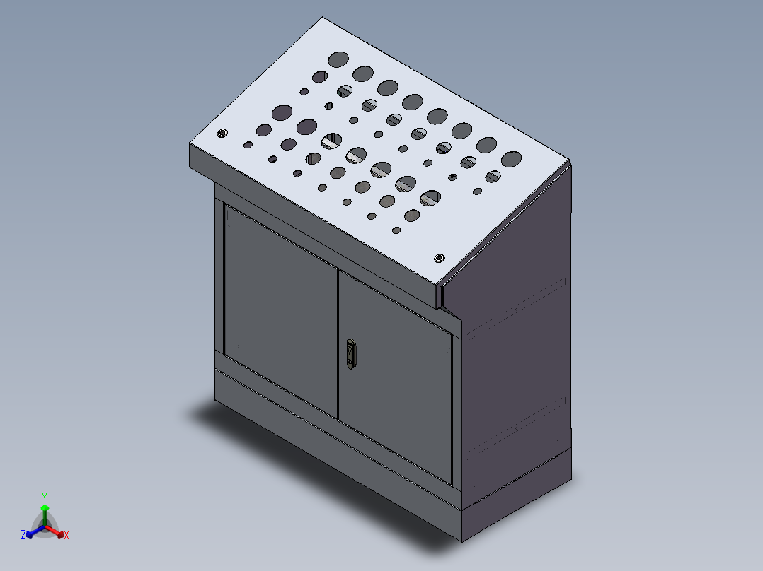 斜面操作台电柜正等轴测图