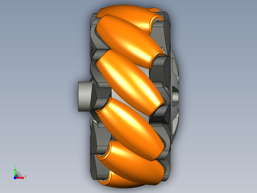 Y1997-麦克纳姆轮60mm前视图