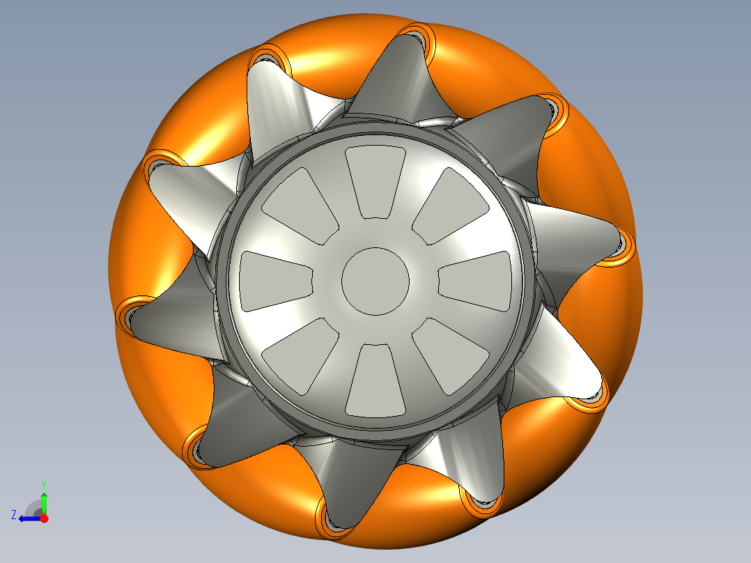Y1997-麦克纳姆轮60mm右视图