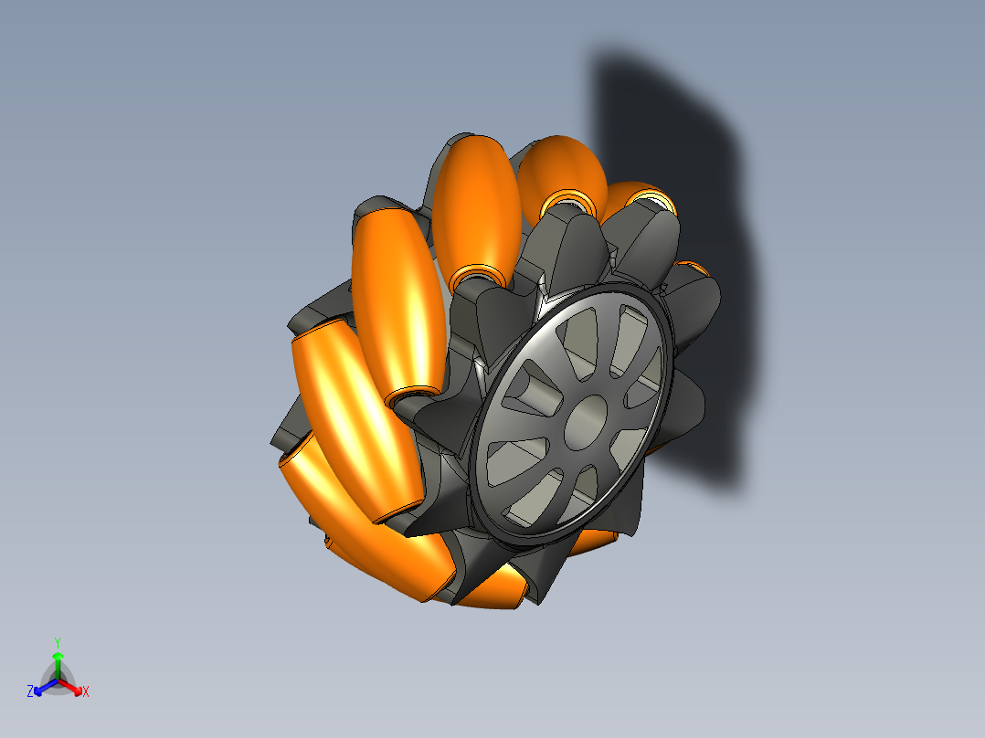 Y1997-麦克纳姆轮60mm正等轴测图