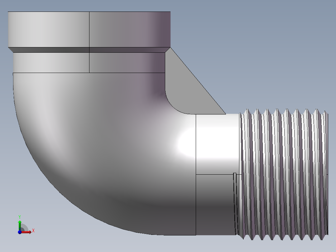弯头-等径内外丝 DN20前视图
