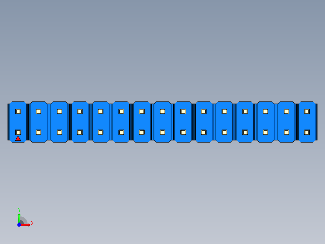 彩色公头100mil（2.54mm）系列-DS1021_blue_2x15p_100mil_Type1_rev1.0前视图