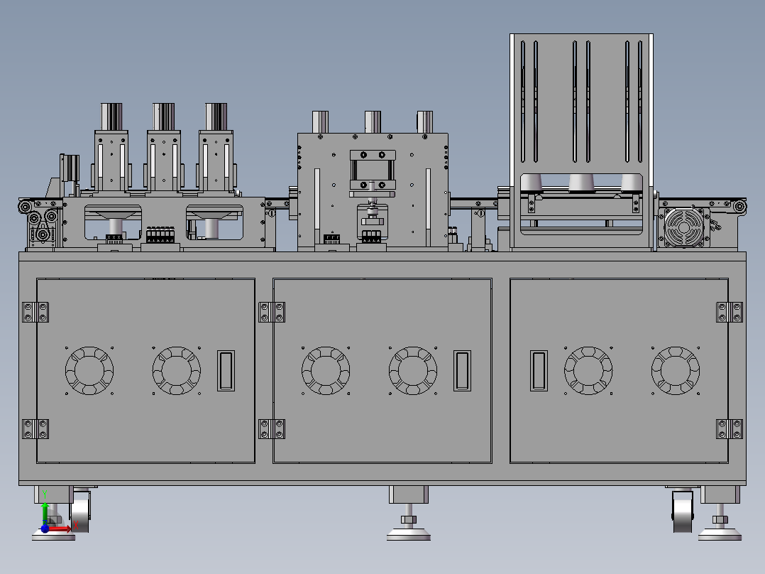 电池裁切设备 3D前视图