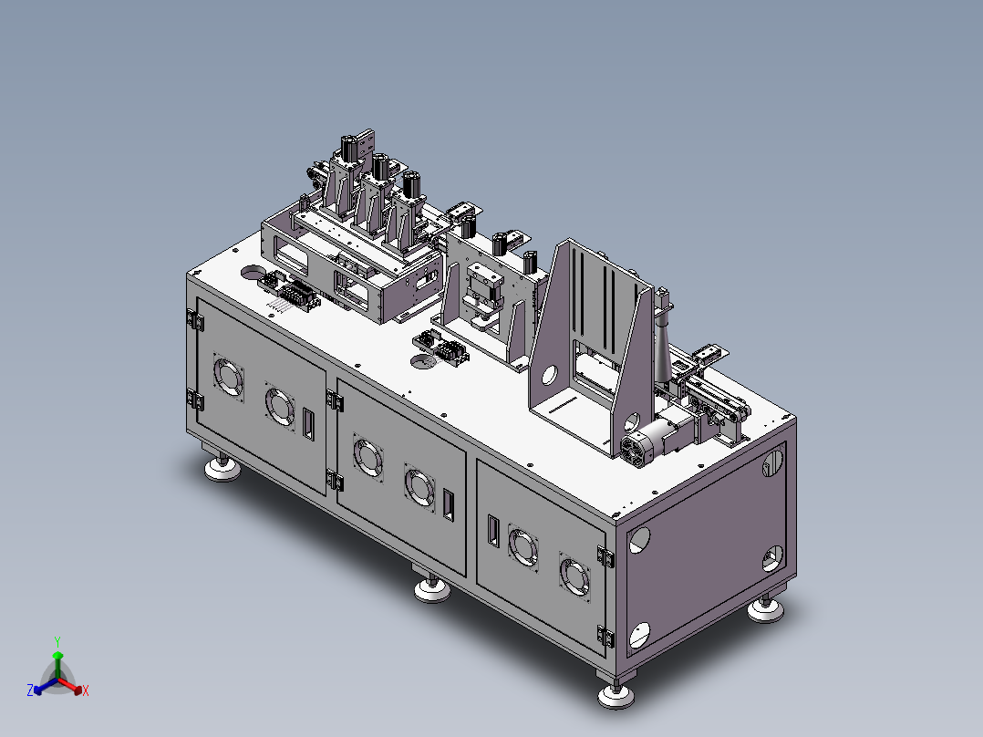 电池裁切设备 3D正等轴测图