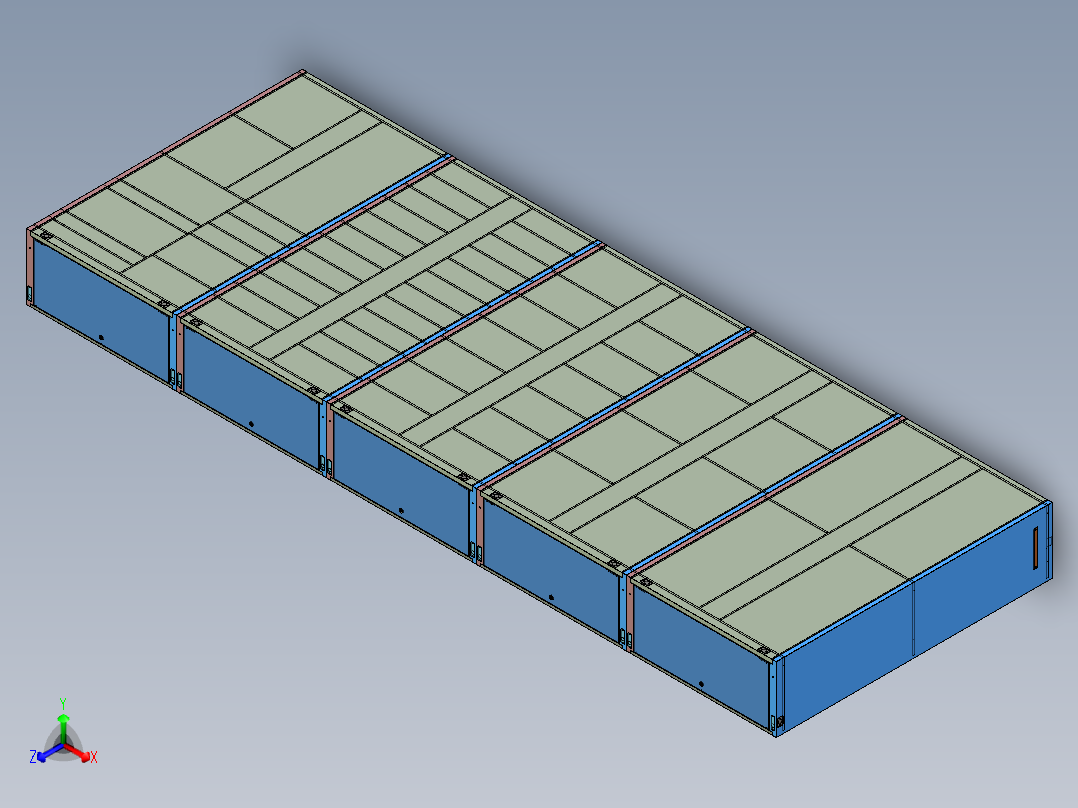 共享储物柜设计模型正等轴测图