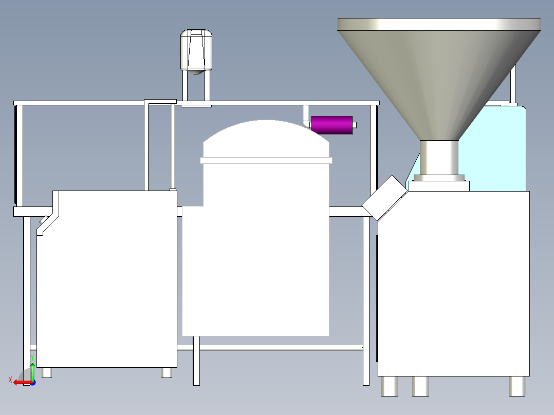 香肠生产设备设计模型后视图