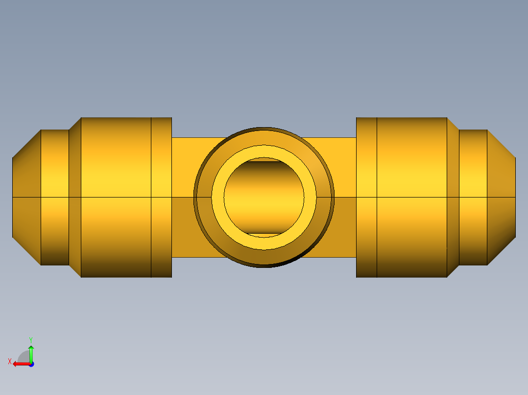 扩口式工业通用硬管接头Male Branch Tee 145F-6-4后视图