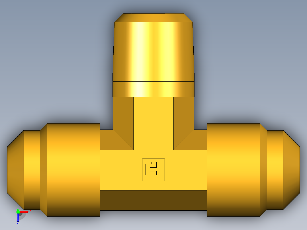 扩口式工业通用硬管接头Male Branch Tee 145F-6-4俯视图