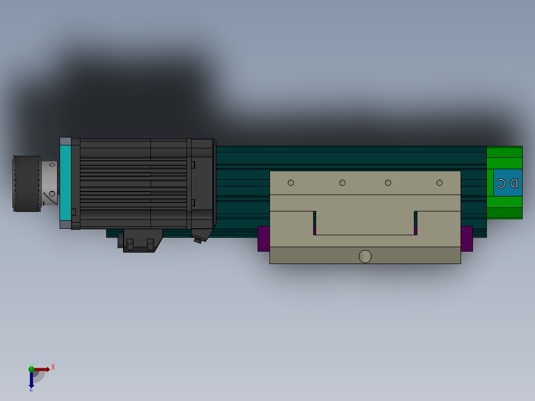 丝杆式模组DC64-SP-EG-P（100-1500mm）俯视图