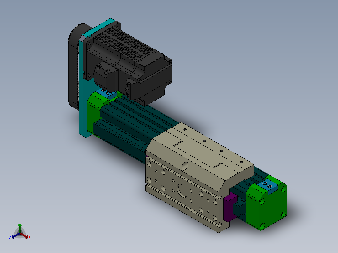 丝杆式模组DC64-SP-EG-P（100-1500mm）正等轴测图
