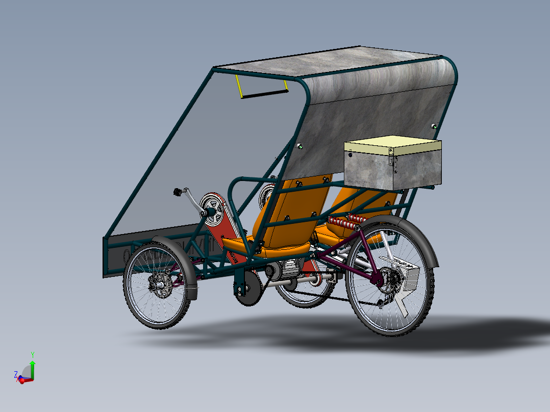 混合动力三轮车--sw（只有装配图，仅做浏览）