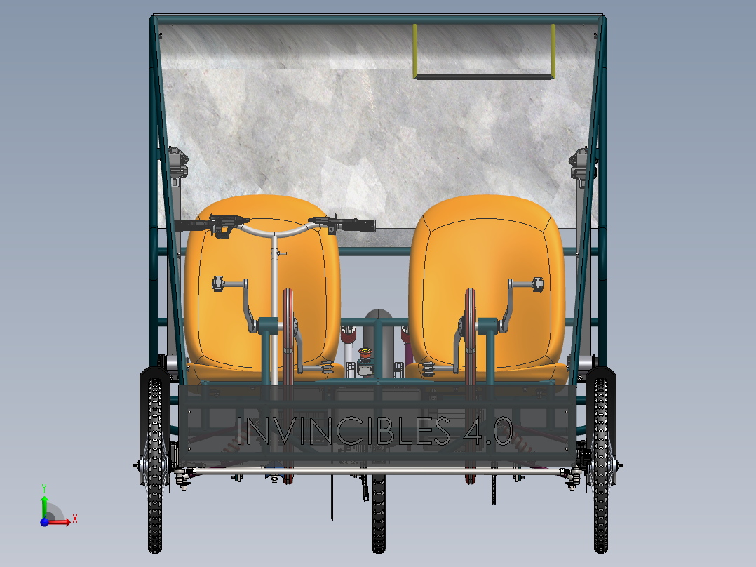 混合动力三轮车--sw（只有装配图，仅做浏览）前视图