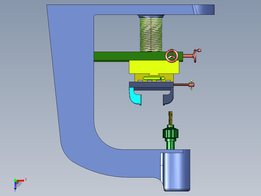 大力铣床重切削立式铣床俯视图