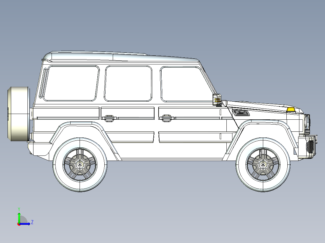 G CLASS WAGON越野车模型3D图纸 IGS格式左视图