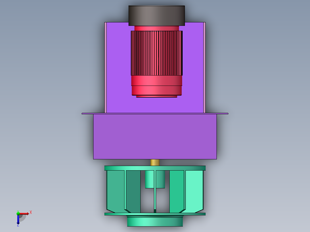 聚富插入式保温风机俯视图