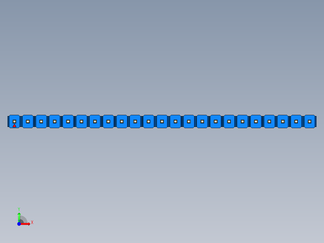 彩色公头100mil（2.54mm）系列-DS1021_blue_1x23p_100mil_Type1_rev1.0前视图