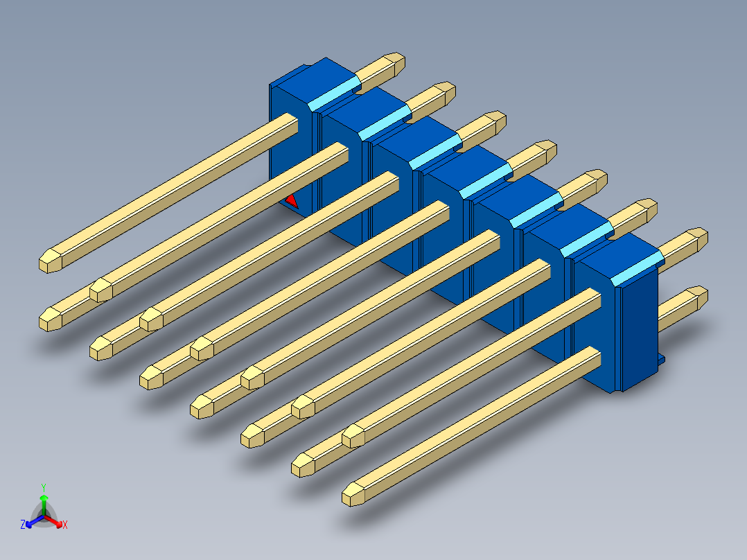 彩色公头100mil（2.54mm）系列-DS1021_blue_2x07p_100mil_Type5_rev1.0