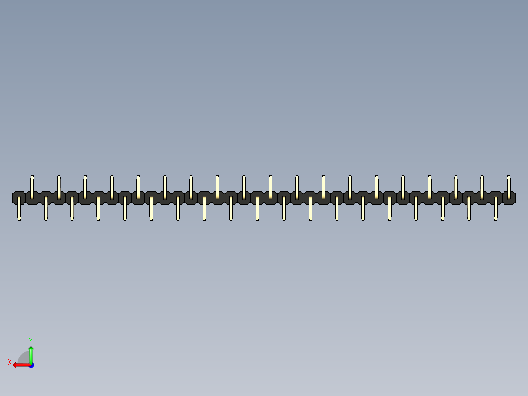 彩色公排针 100mil 2.54mm 系列-DS1022_black_38p_100mil_Type_SMT_R1_rev1.0后视图