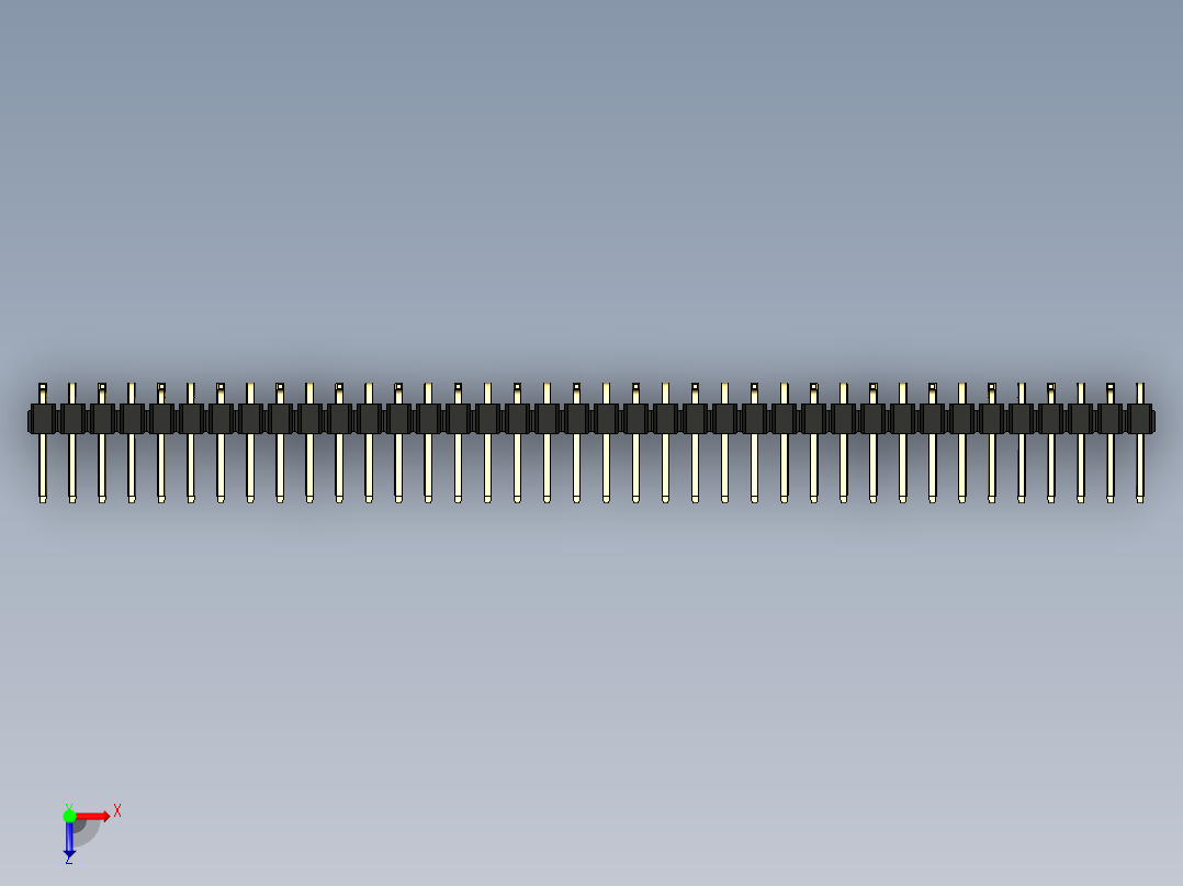 彩色公排针 100mil 2.54mm 系列-DS1022_black_38p_100mil_Type_SMT_R1_rev1.0俯视图