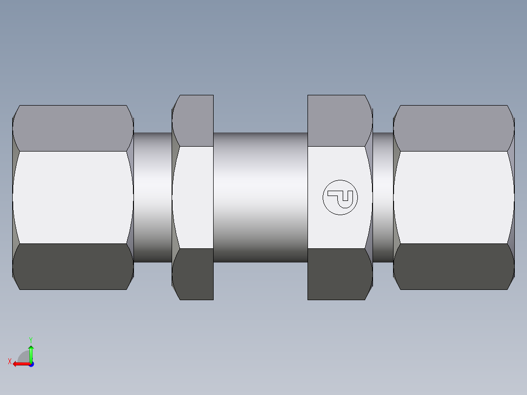 卡套式工业通用硬管接头EO_Bulkhead_union_SV14SCF后视图