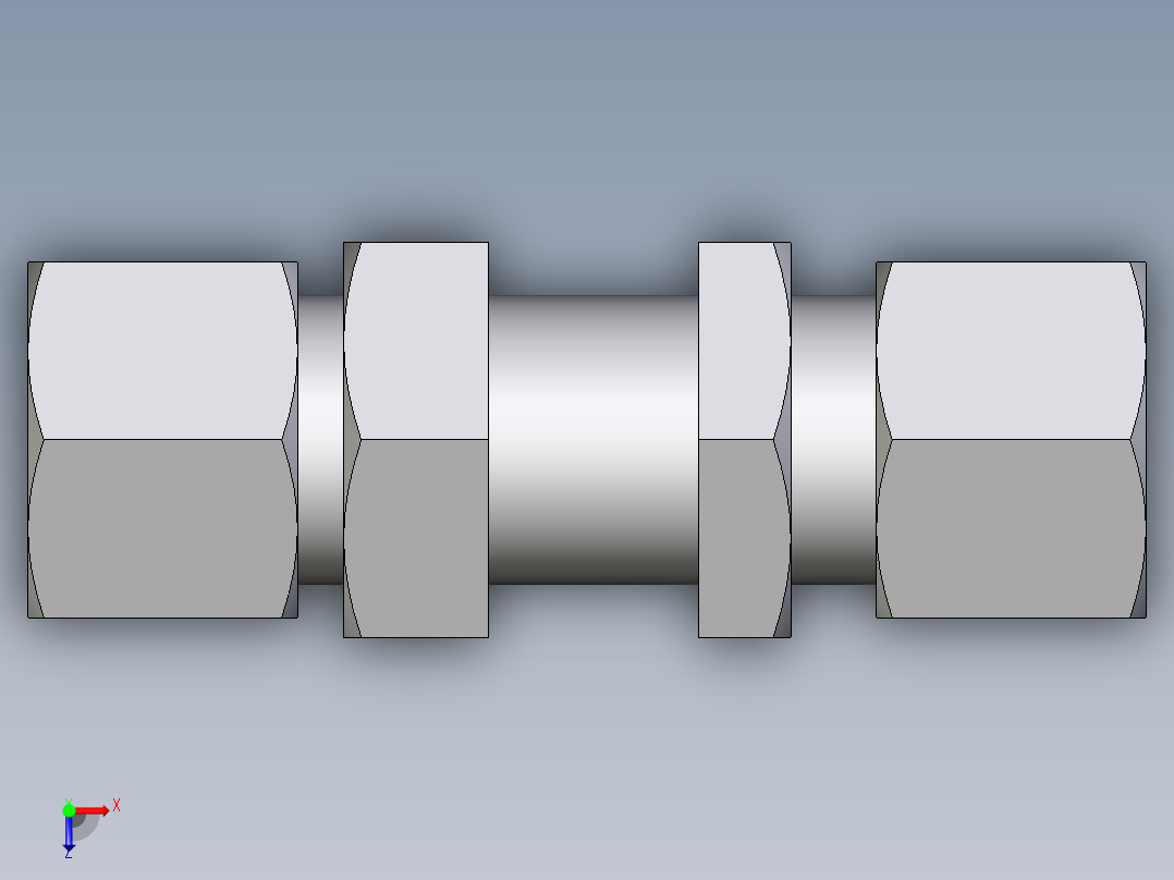卡套式工业通用硬管接头EO_Bulkhead_union_SV14SCF俯视图