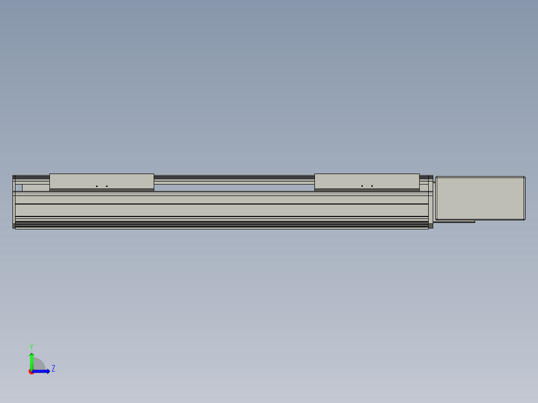 直线模组LHB21-L40-S550-BL设计图纸左视图