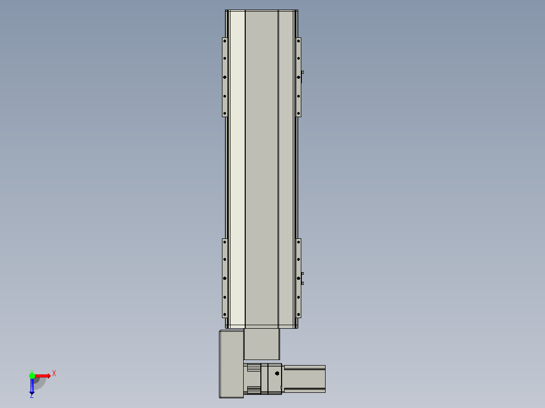 直线模组LHB21-L40-S550-BL设计图纸俯视图