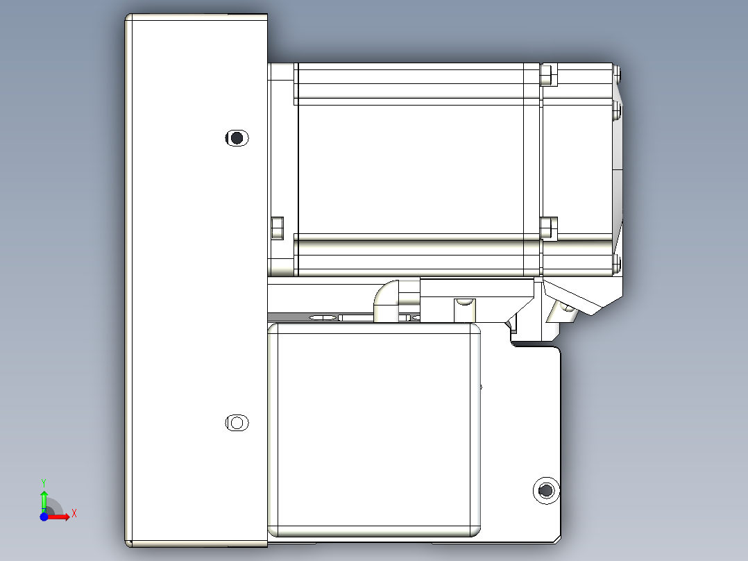 同步带全封闭直线模组TPA-HCB-105D-90-L1150-LU-Y-P20-N3前视图