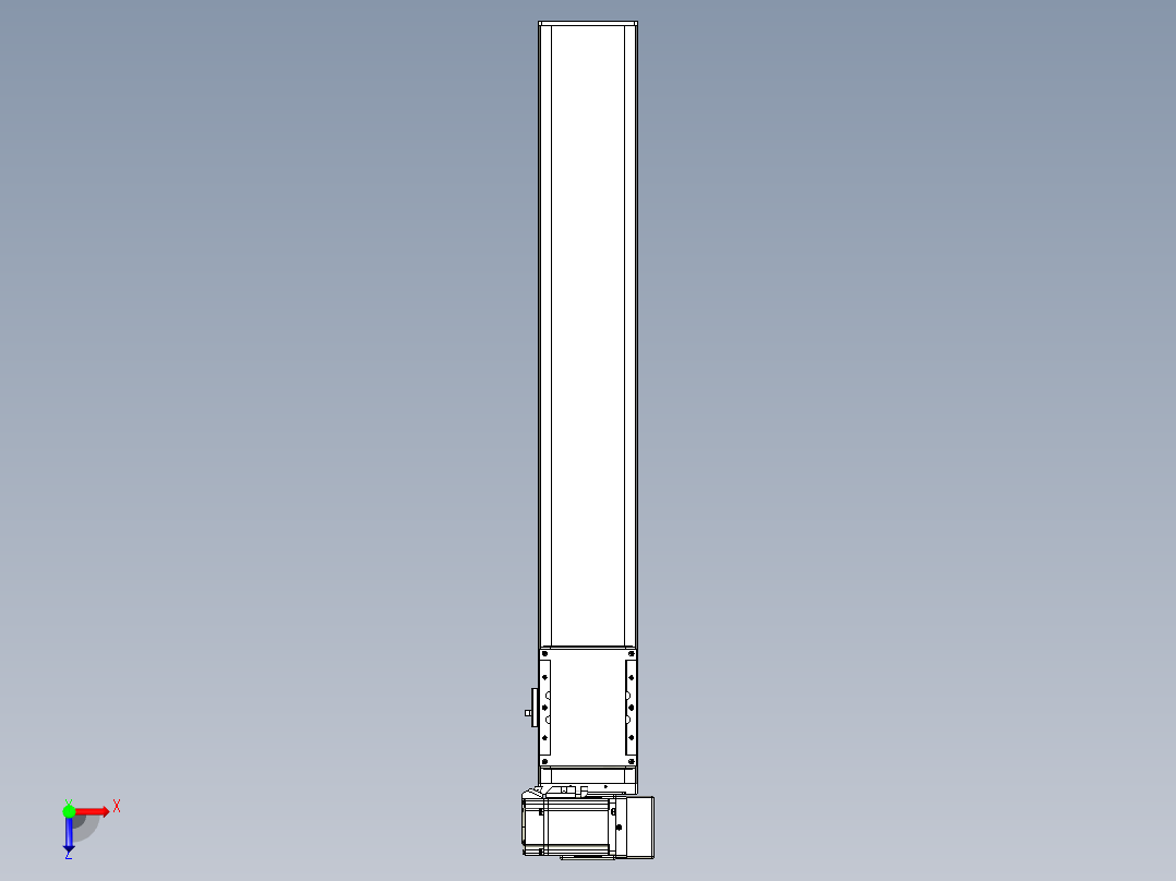 同步带全封闭直线模组TPA-HCB-105D-90-L600-RU-C-P20-N3俯视图