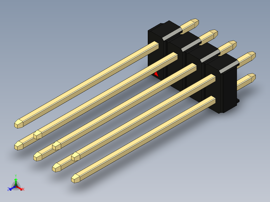 彩色公头100mil（2.54mm）系列-DS1021_black_2x04p_100mil_Type19_rev1.0