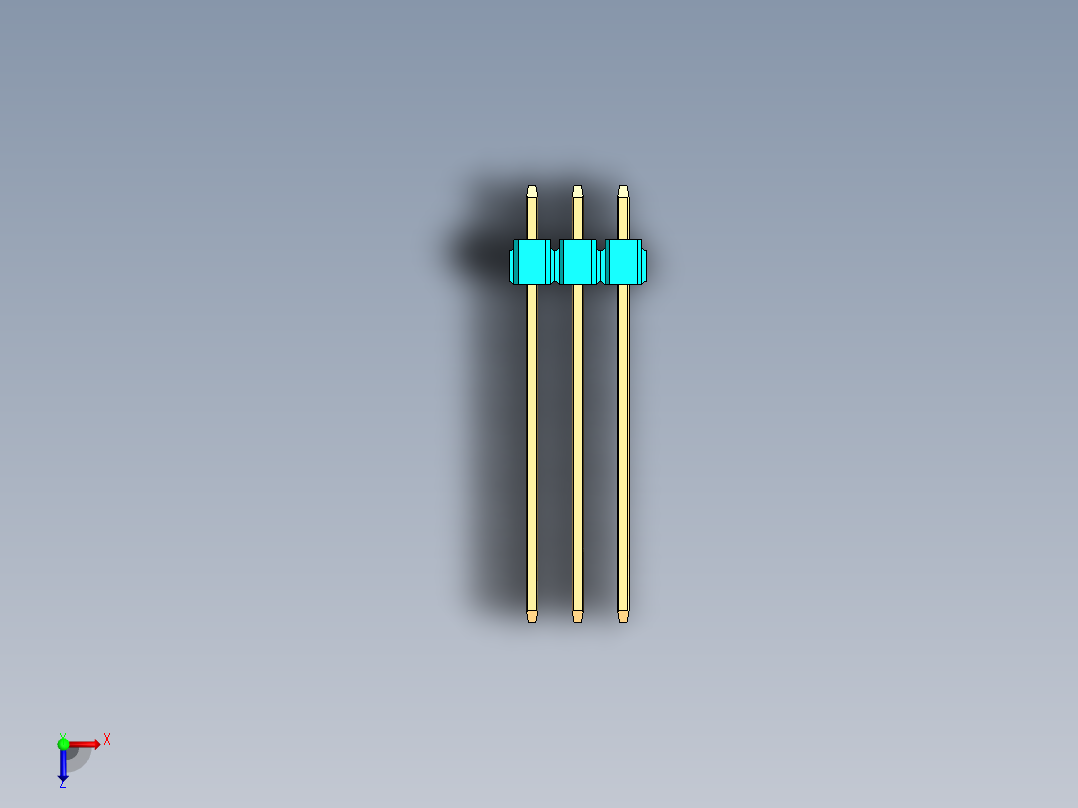 彩色公头100mil（2.54mm）系列-DS1021-100mil(2.54mm)-Type19(3x18.8mm)-3Rx32pin-colored-REV1.0俯视图