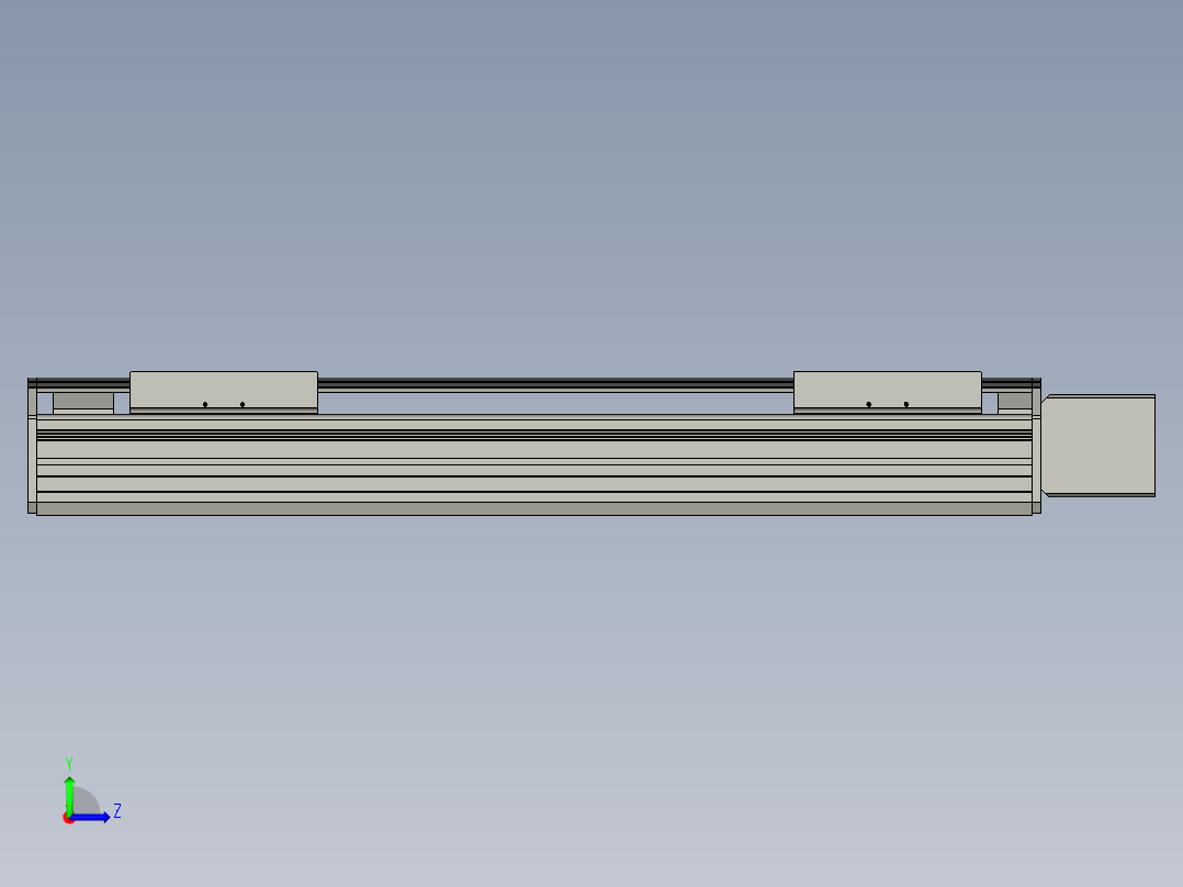 直线模组WG-LHB12-S350-L(B)设计图纸左视图