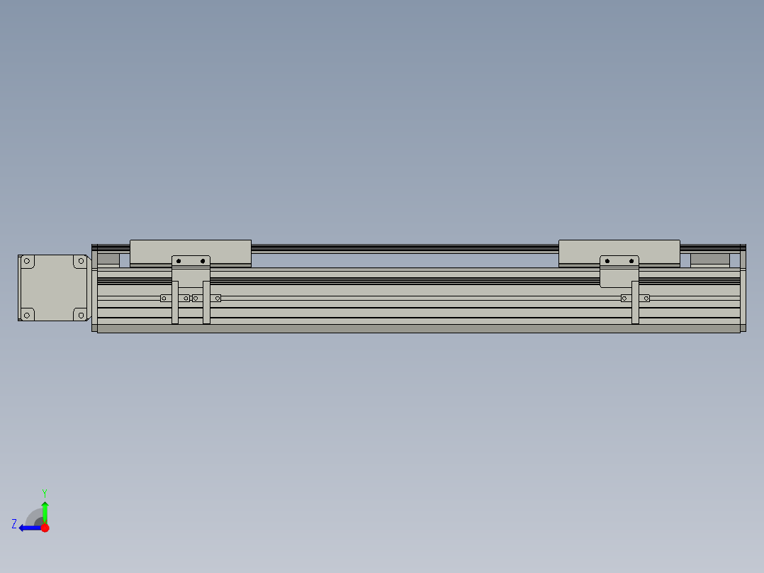 直线模组WG-LHB12-S350-L(B)设计图纸右视图