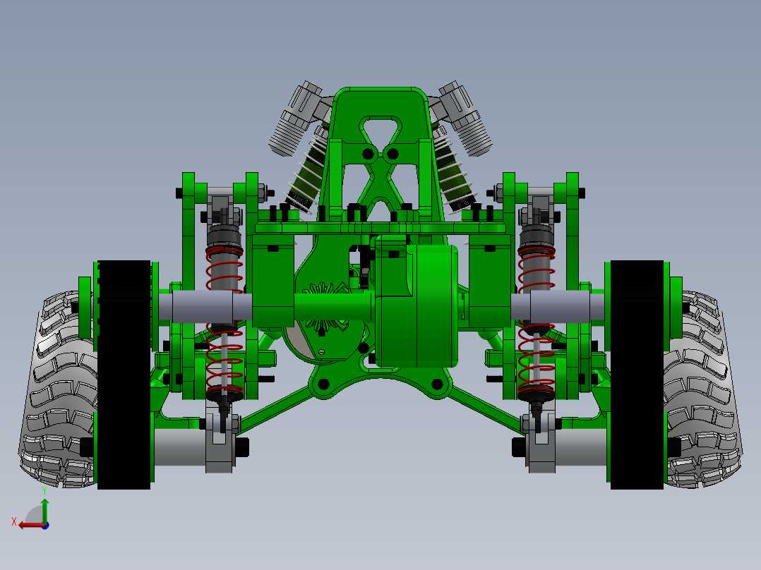 805探险机器人越野车SW设计后视图