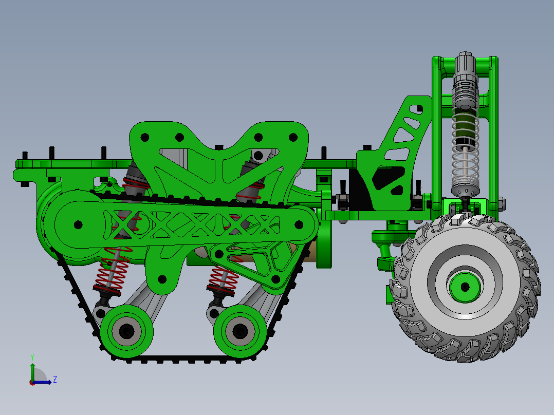 805探险机器人越野车SW设计左视图