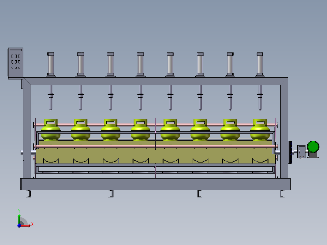 钢瓶煤气罐生产线前视图