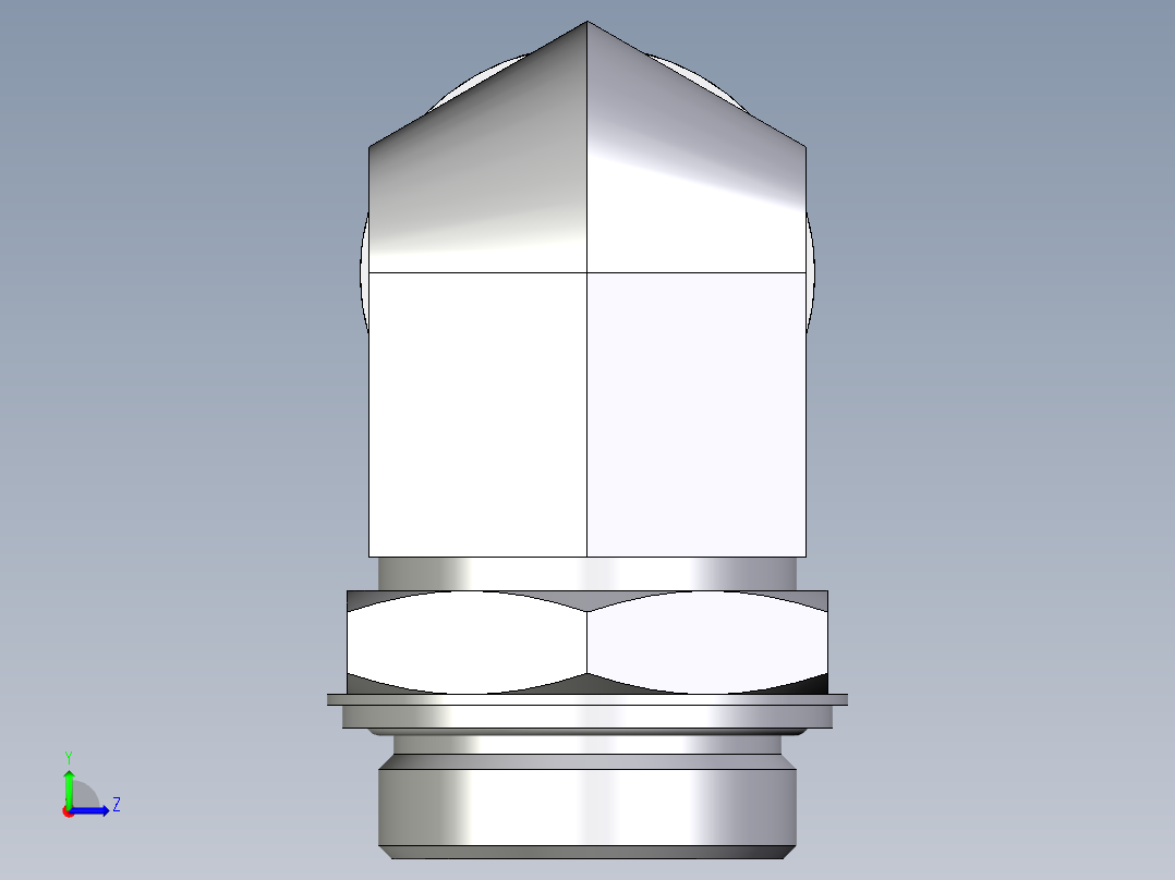卡套式工业通用硬管接头EO_Adjustable_Locknut_elbow_WEE42LROMDCF左视图