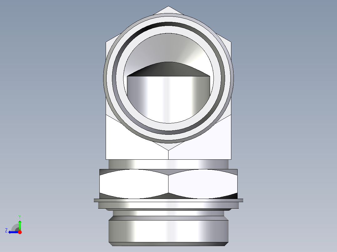 卡套式工业通用硬管接头EO_Adjustable_Locknut_elbow_WEE42LROMDCF右视图