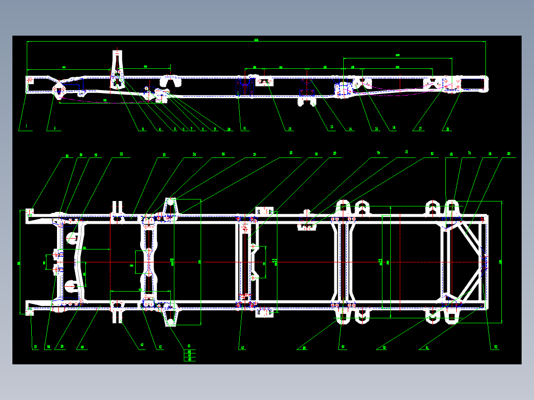 低速载货汽车车架及悬架系统设计（只有CAD图纸）